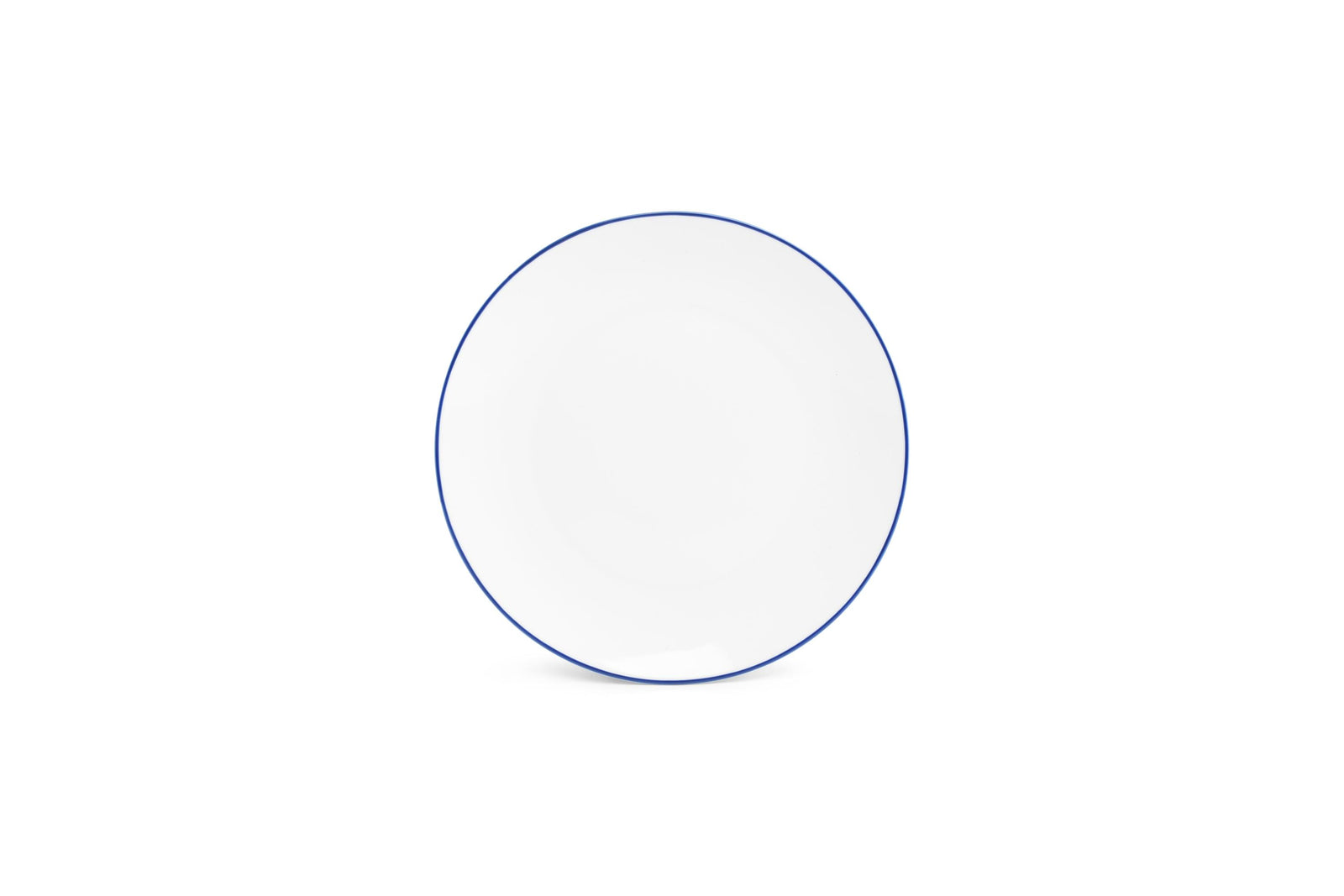 S&P - Basic White Plat bord 24cm coupe blue rim Basic White - 1 SET - 6 stuks
