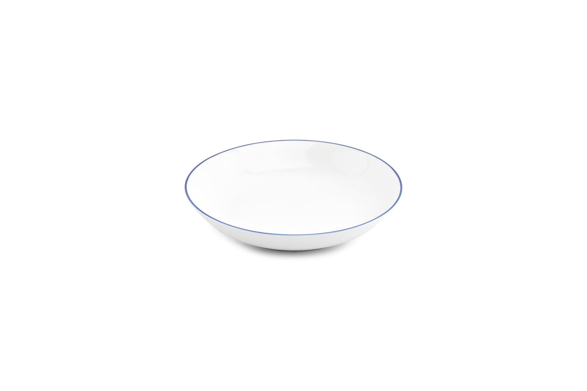 S&P - Basic White Assiette creuse 21xH4cm coupe blue rim Basic White - 1 SET - 6 pièces