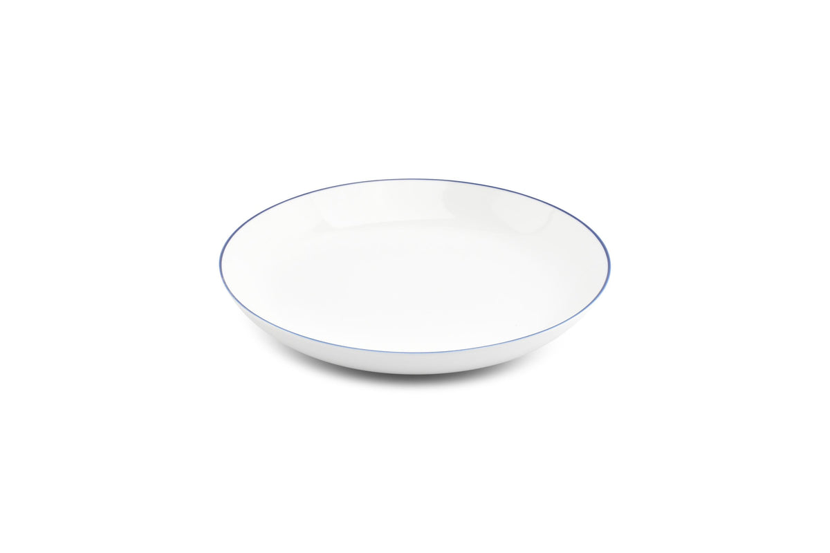 S&P - Basic White Assiette creuse 27xH4cm coupe blue rim Basic White - 1 SET - 6 pièces