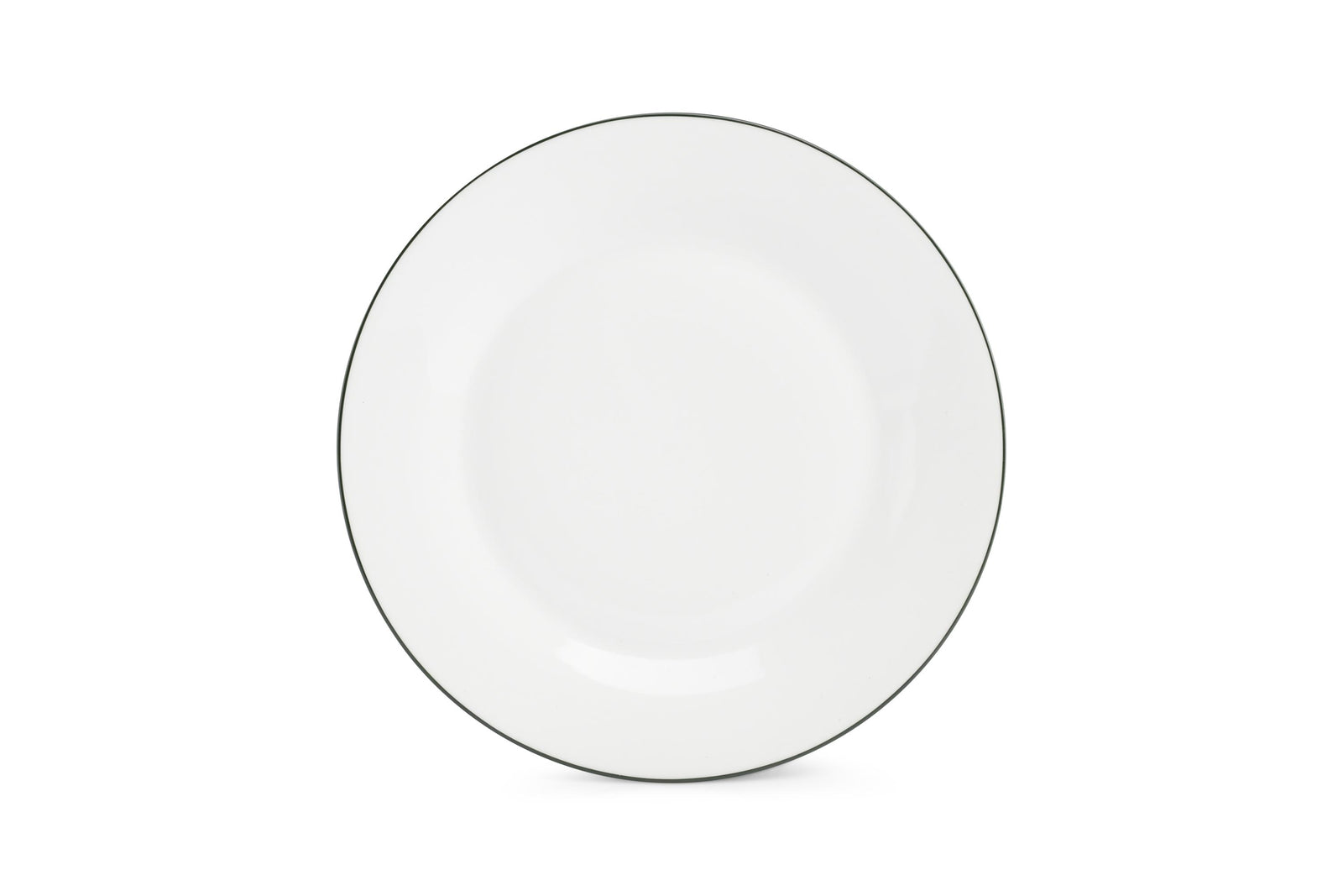 S&P - Basic White Plat bord 27cm green rim Basic White - 1 SET - 6 stuks
