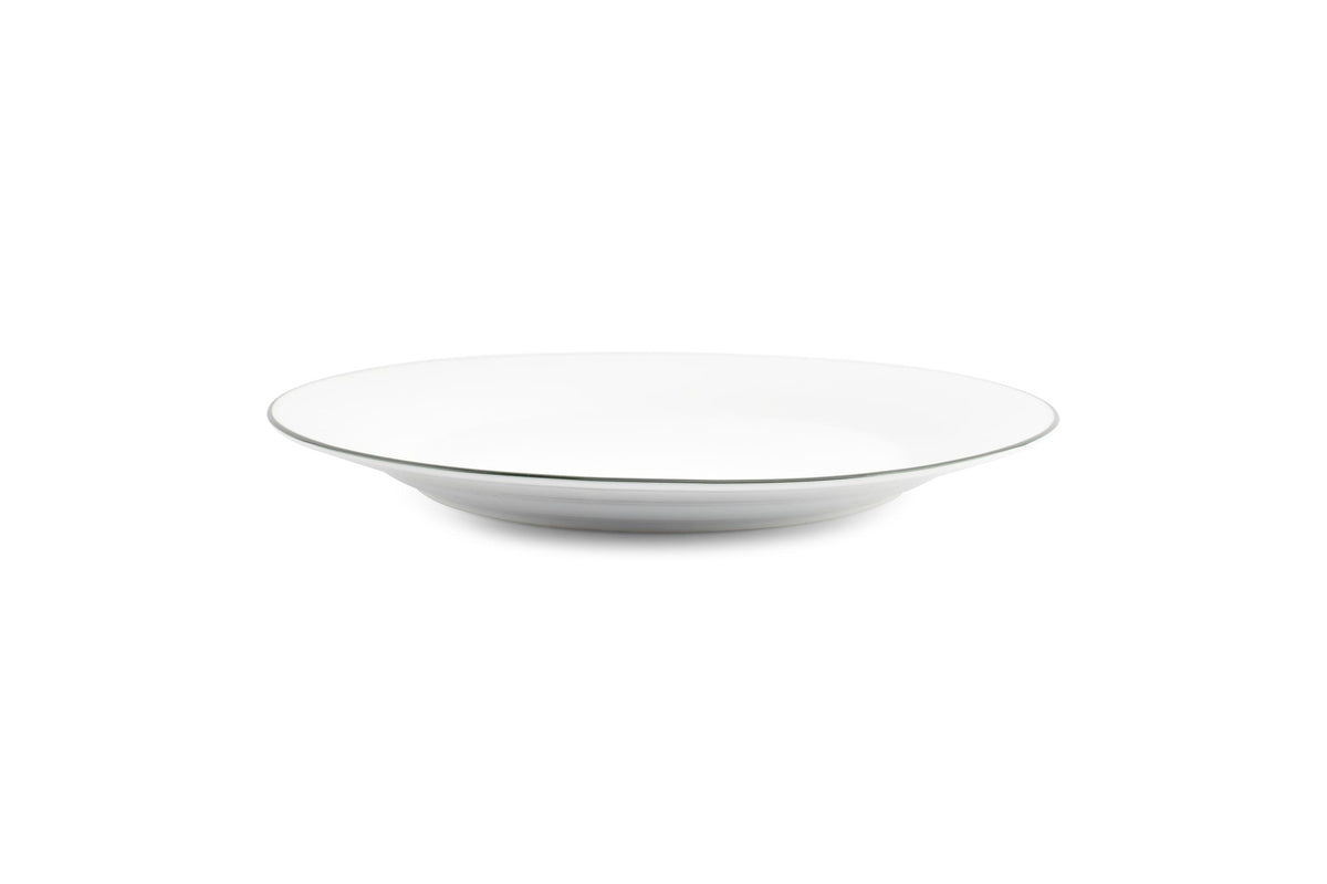 S&P - Basic White Plat bord 27cm green rim Basic White - 1 SET - 6 stuks