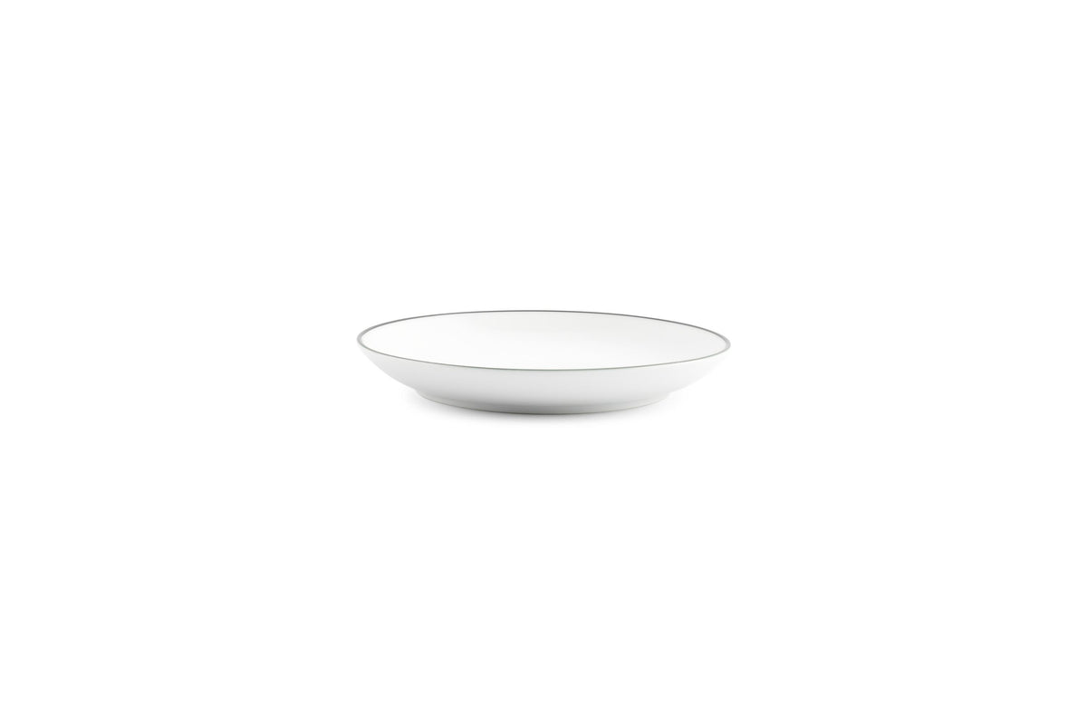 S&P - Basic White Plat bord 15cm coupe green rim Basic White - 1 SET - 6 stuks