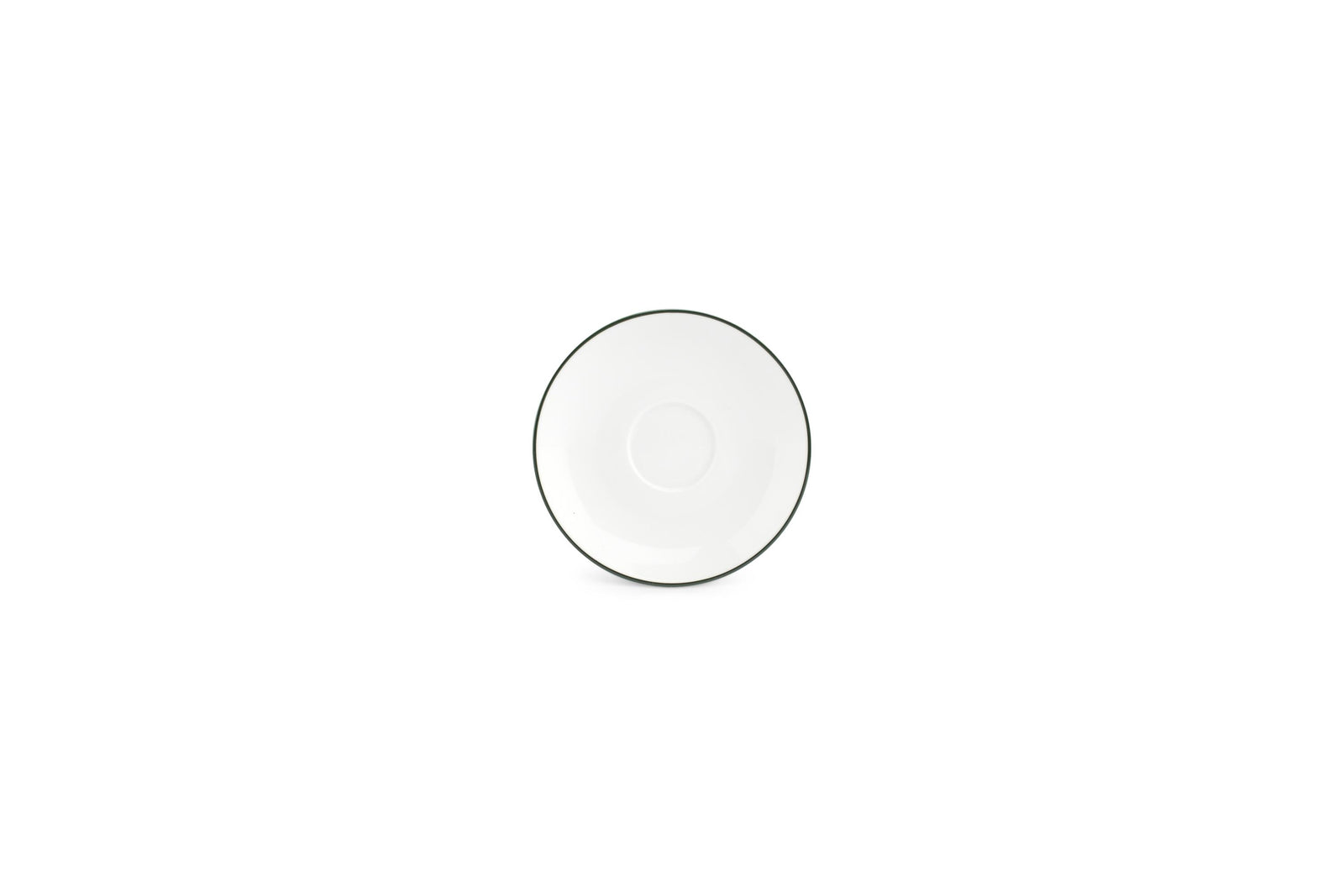 S&P - Basic White Mokkaschotel 12,5cm green rim Basic White - 1 SET - 6 stuks