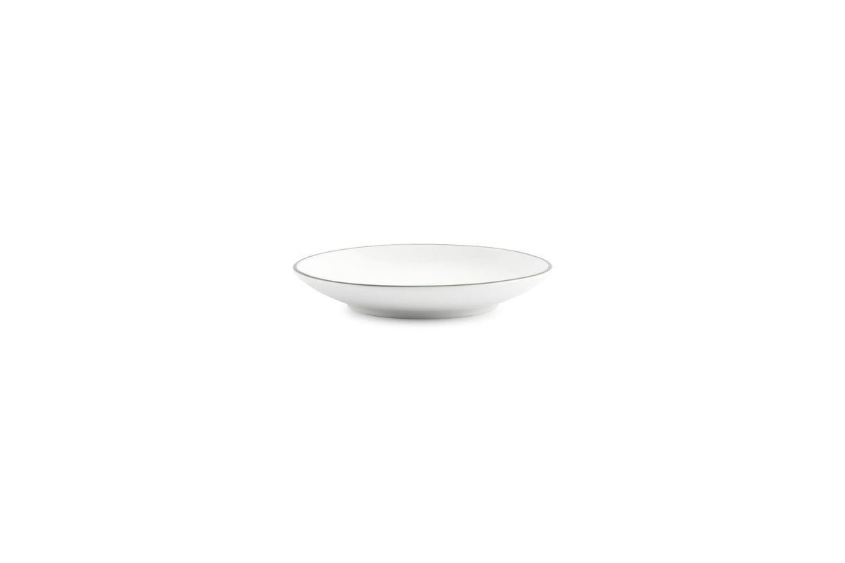 S&P - Basic White Mokkaschotel 12,5cm green rim Basic White - 1 SET - 6 stuks