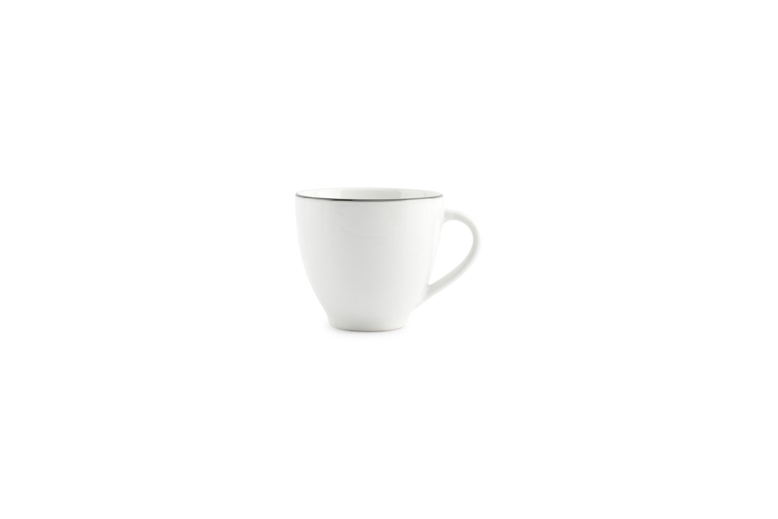 S&P - Basic White Tasse 20cl green rim Basic White - 1 SET - 6 pièces