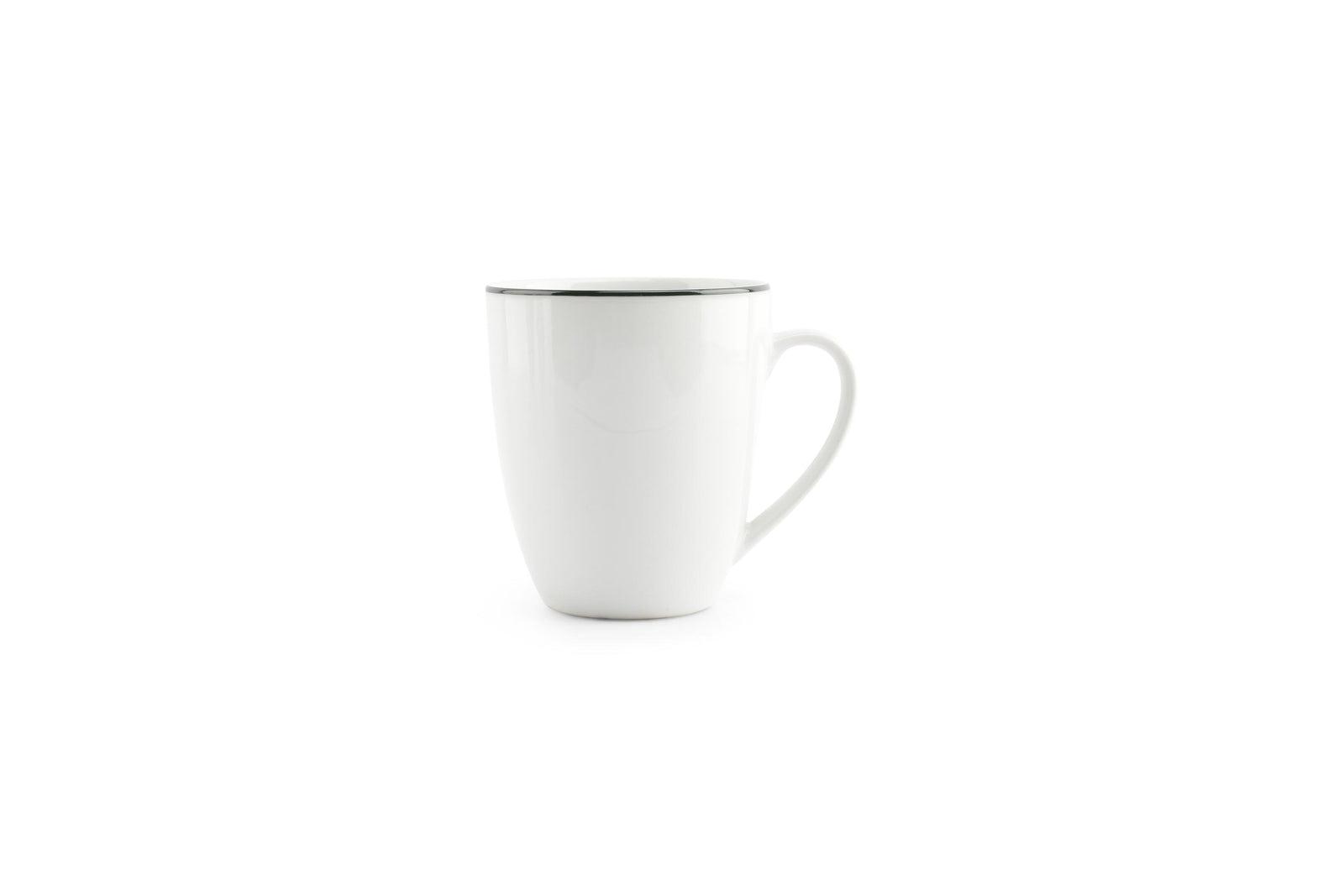 S&P - Basic White Chope 38cl green rim Basic White - 1 SET - 6 pièces