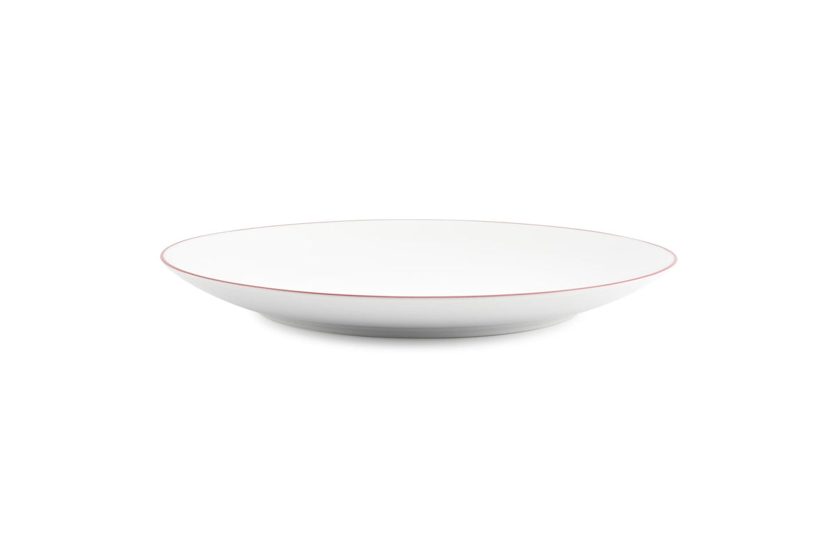 S&P - Basic White Assiette plate 26,5cm coupe burgundy rim Basic White - 1 SET - 6 pièces