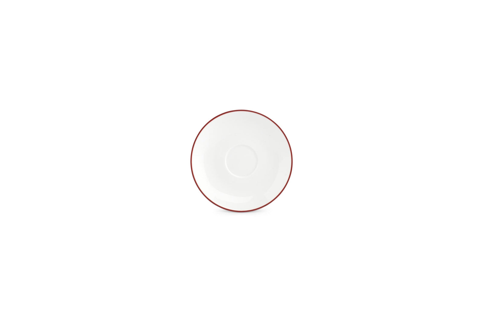 S&P - Basic White Soucoupe à moka 12,5cm burgundy rim Basic White - 1 SET - 6 pièces
