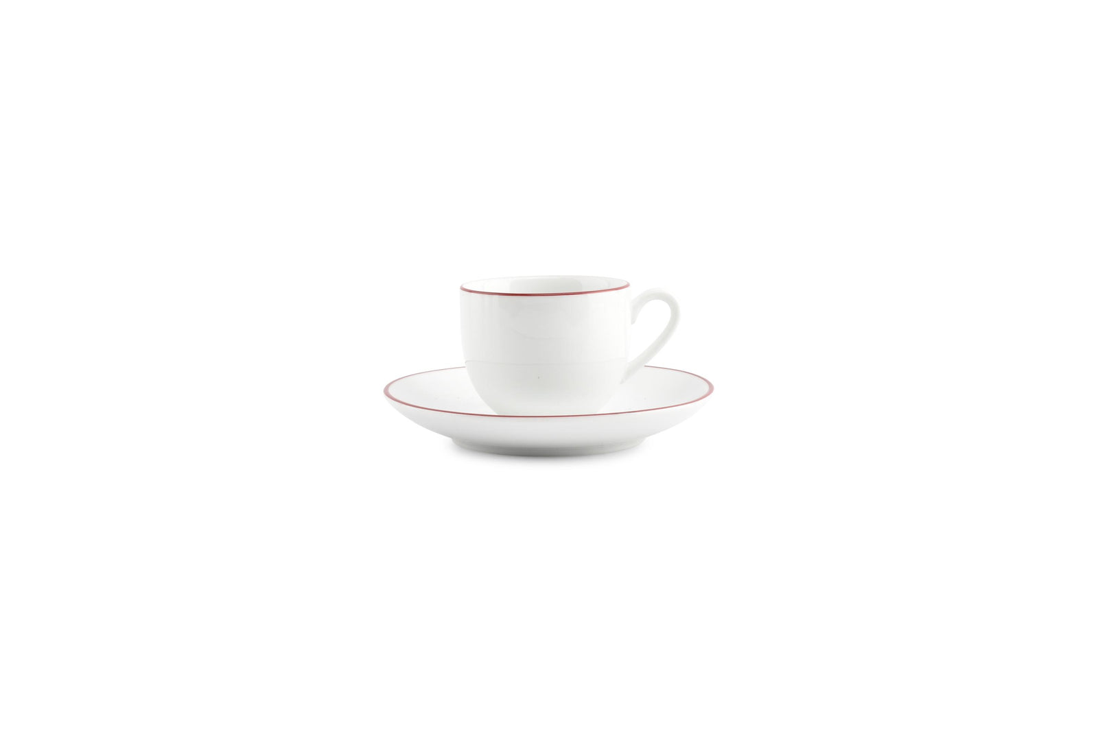 S&P - Basic White Soucoupe à moka 12,5cm burgundy rim Basic White - 1 SET - 6 pièces