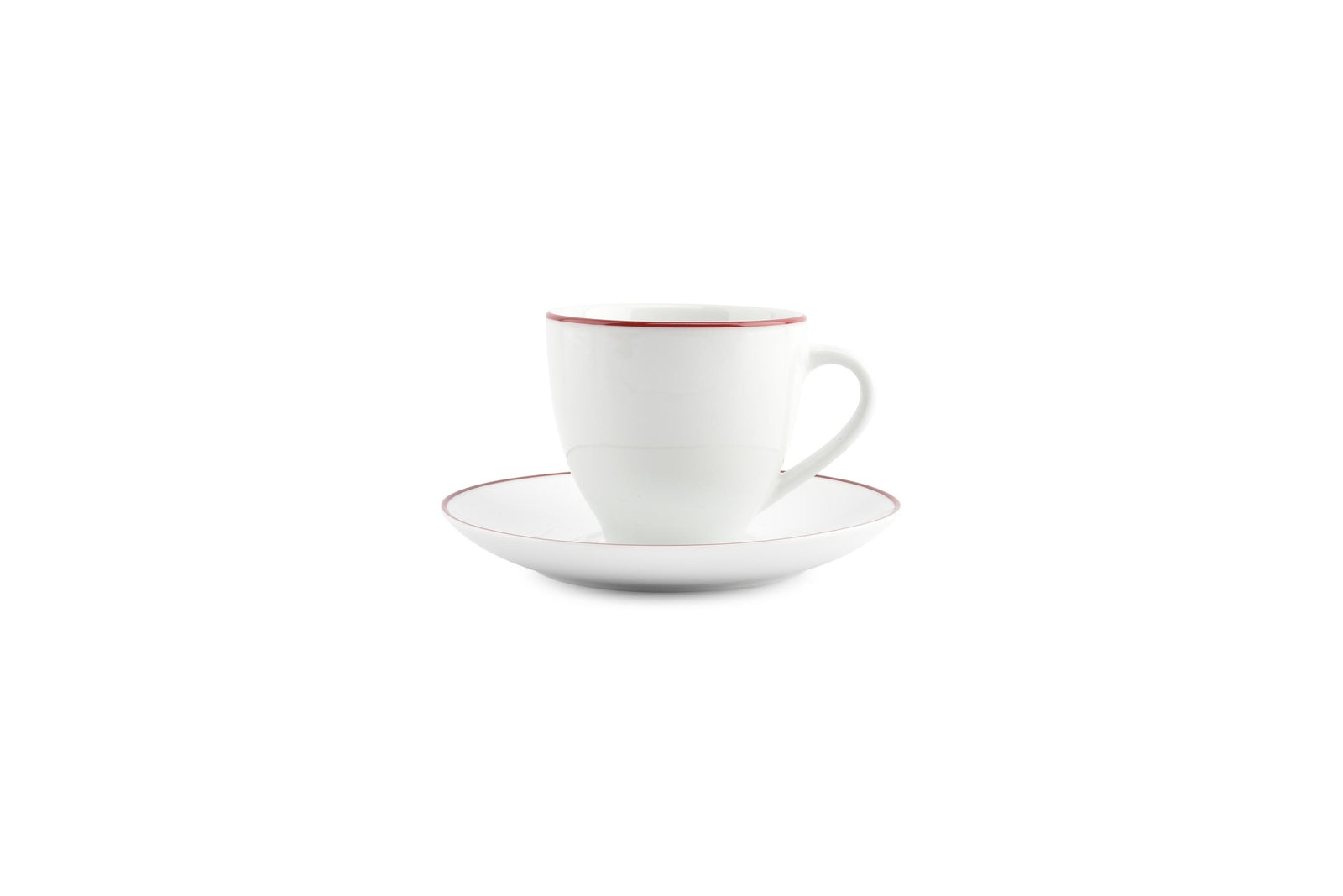 S&P - Basic White Schotel 14,5cm burgundy rim Basic White - 1 SET - 6 stuks