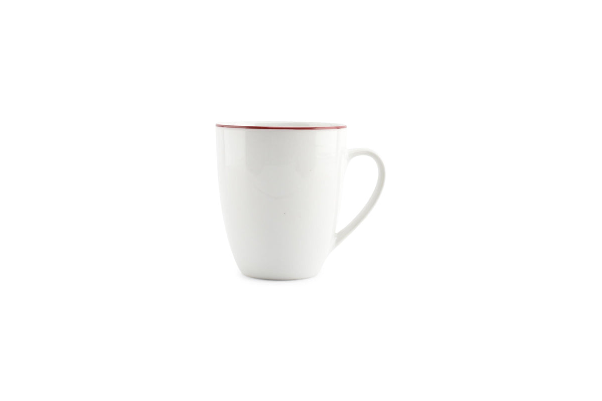 S&P - Basic White Chope 38cl burgundy rim Basic White - 1 SET - 6 pièces