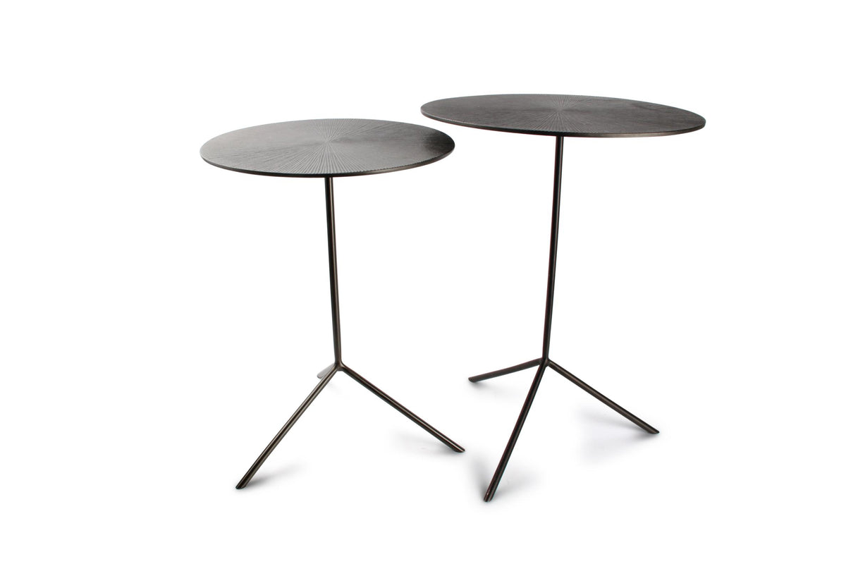 S&P - Bijzettafel geribbeld zwart Ivy - set/2