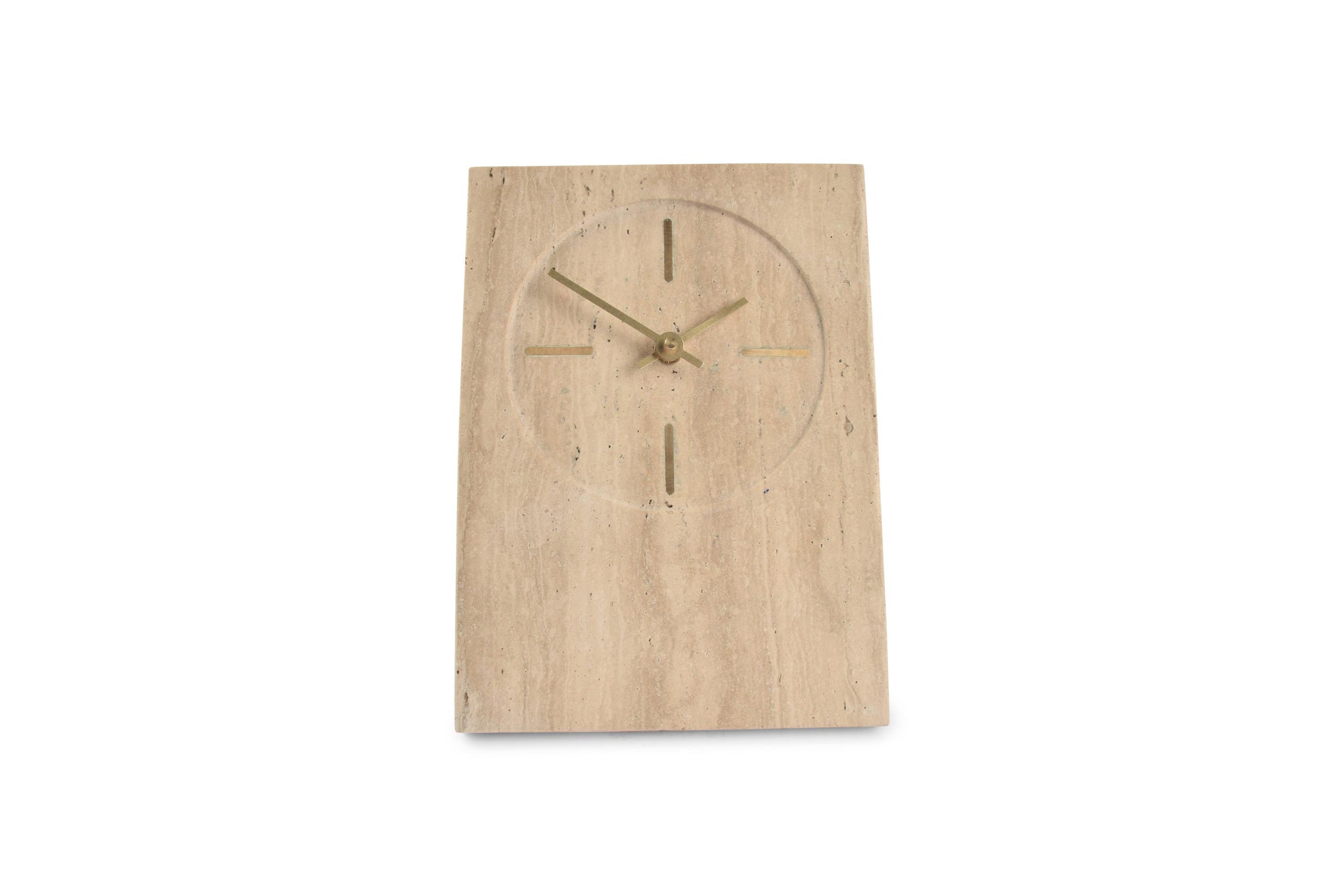 S&P - Horloge de table 16xH23,5cm travertin beige Zone