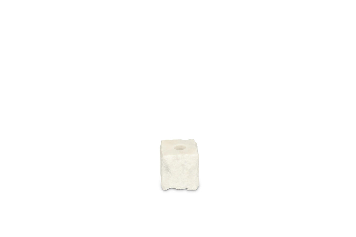 S&P - Bougeoir 8x8xH8cm marbre blanc Opus