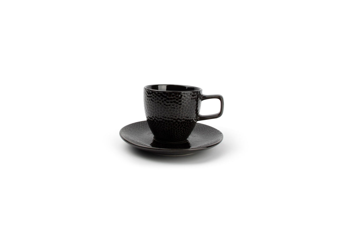 S&amp;P - Tasse 20cl et soucoupe noir Mielo - 1 SET - 4 pièces
