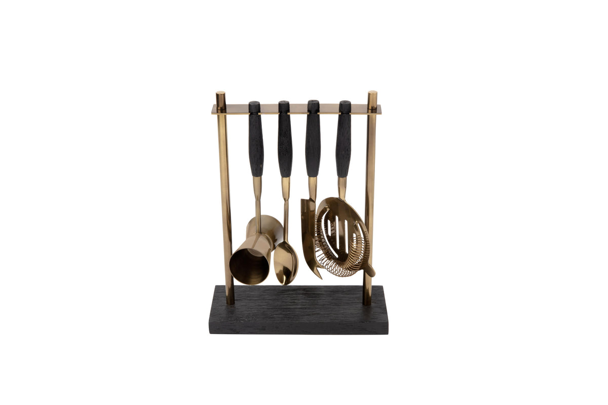 Arendal Aged Bronze Hanging Bar Tool Set