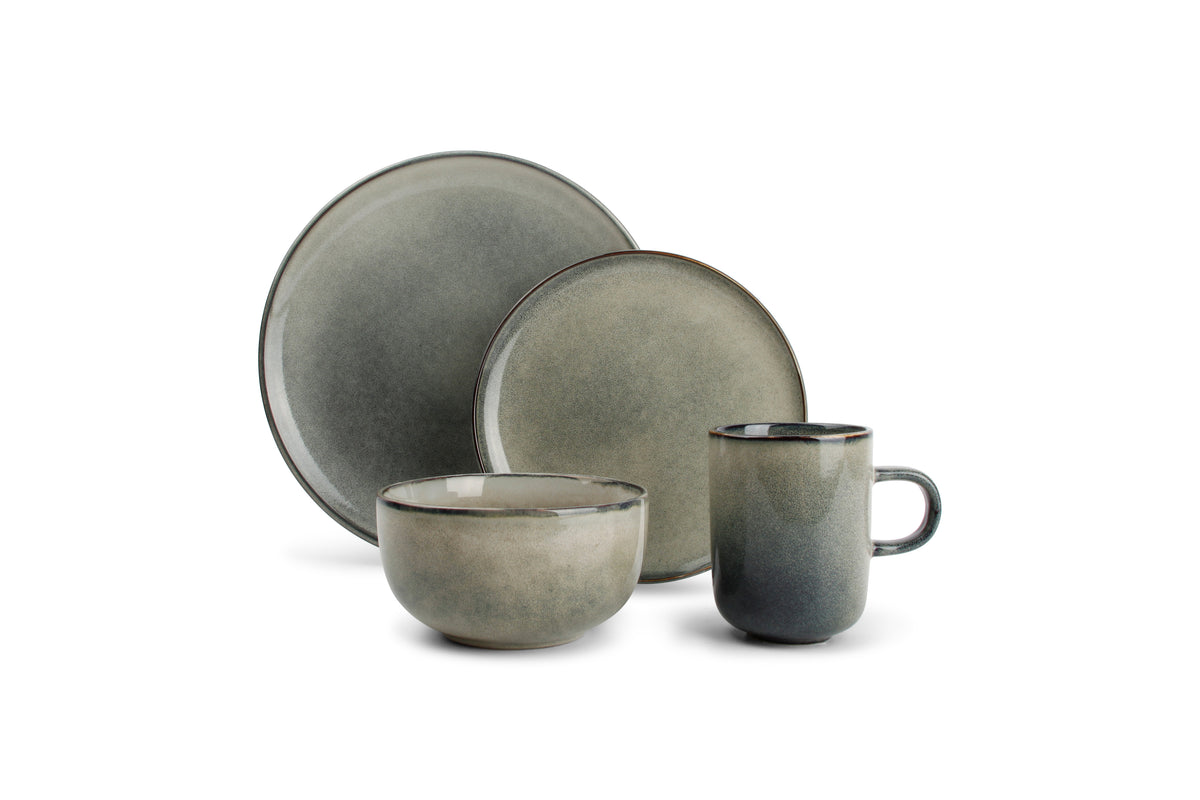S&P - Servies 16-delig groen/blauw Meridian