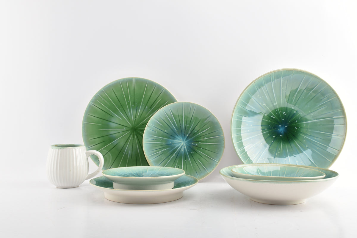 S&amp;P - Assiette plate 21cm turquoise Eclipse - 1 SET - 4 pièces