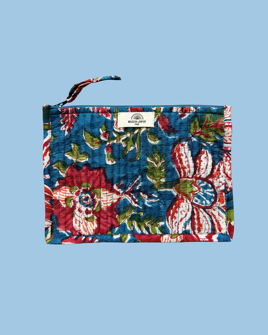 Pochette Bombay Bleu en voile de coton