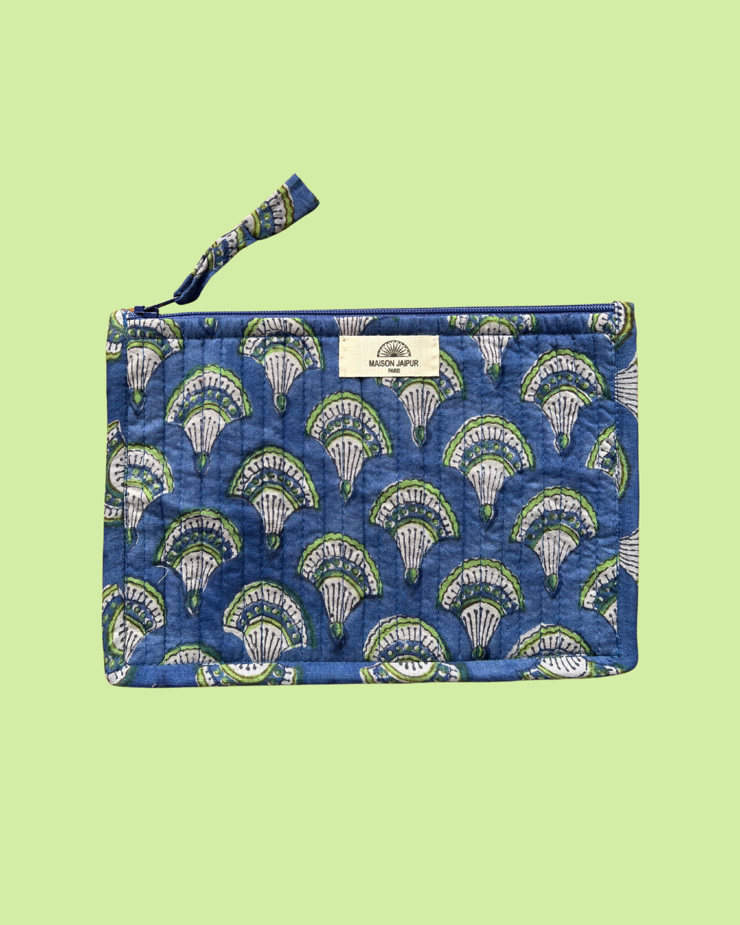 Pochette Bombay Bleu en voile de coton