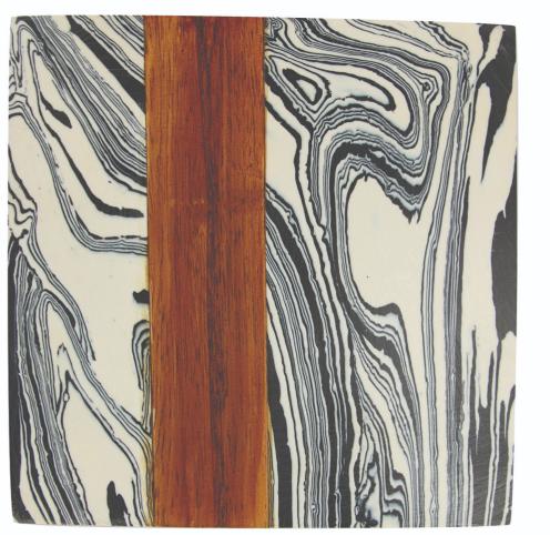 Zebra Marble & Wood Coaster, Individual