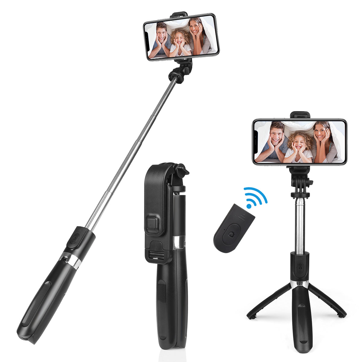 Ondersteuning En Selfiestick - Zwart