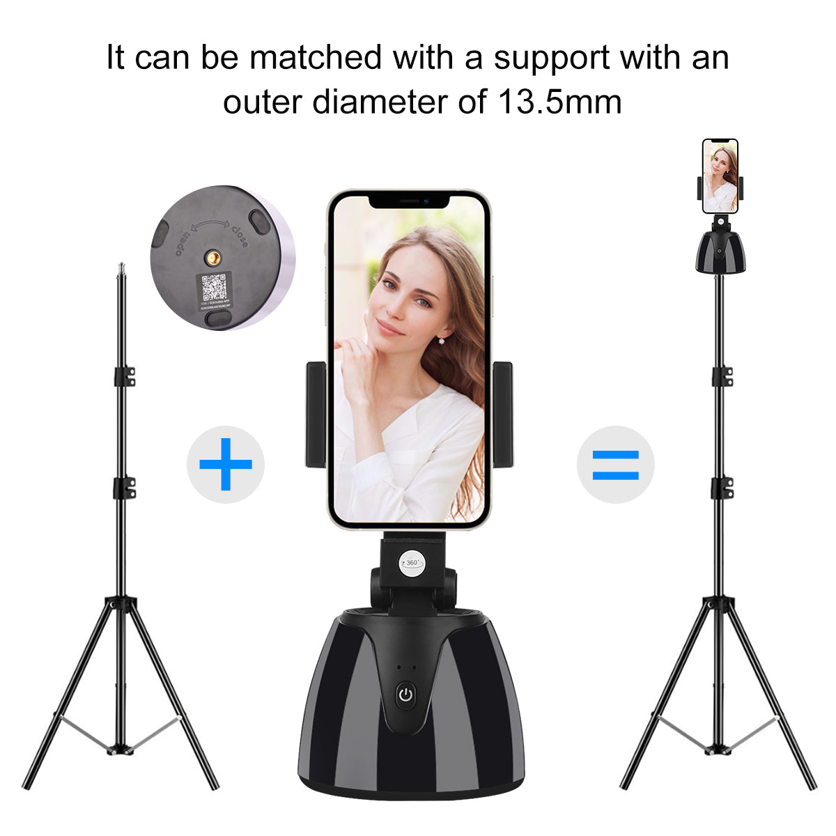 Ondersteun Telefoon Intelligente Rotatie 360° - Zwart