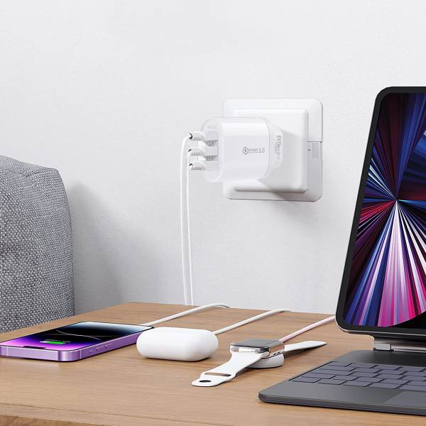 Sectoraansluiter 3 Usb-Poorten - Wit