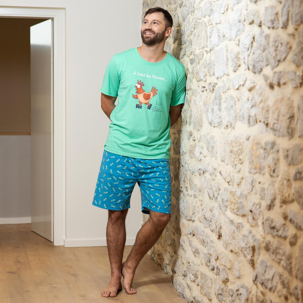 Man - Pyjamashort - Groen