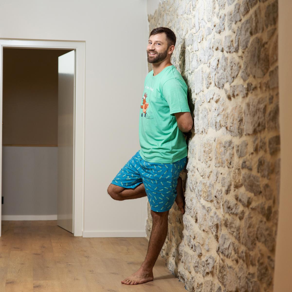 Man - Pyjamashort - Groen