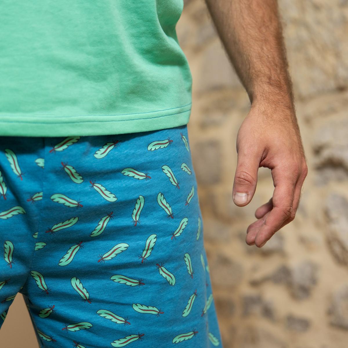 Man - Pyjamashort - Groen