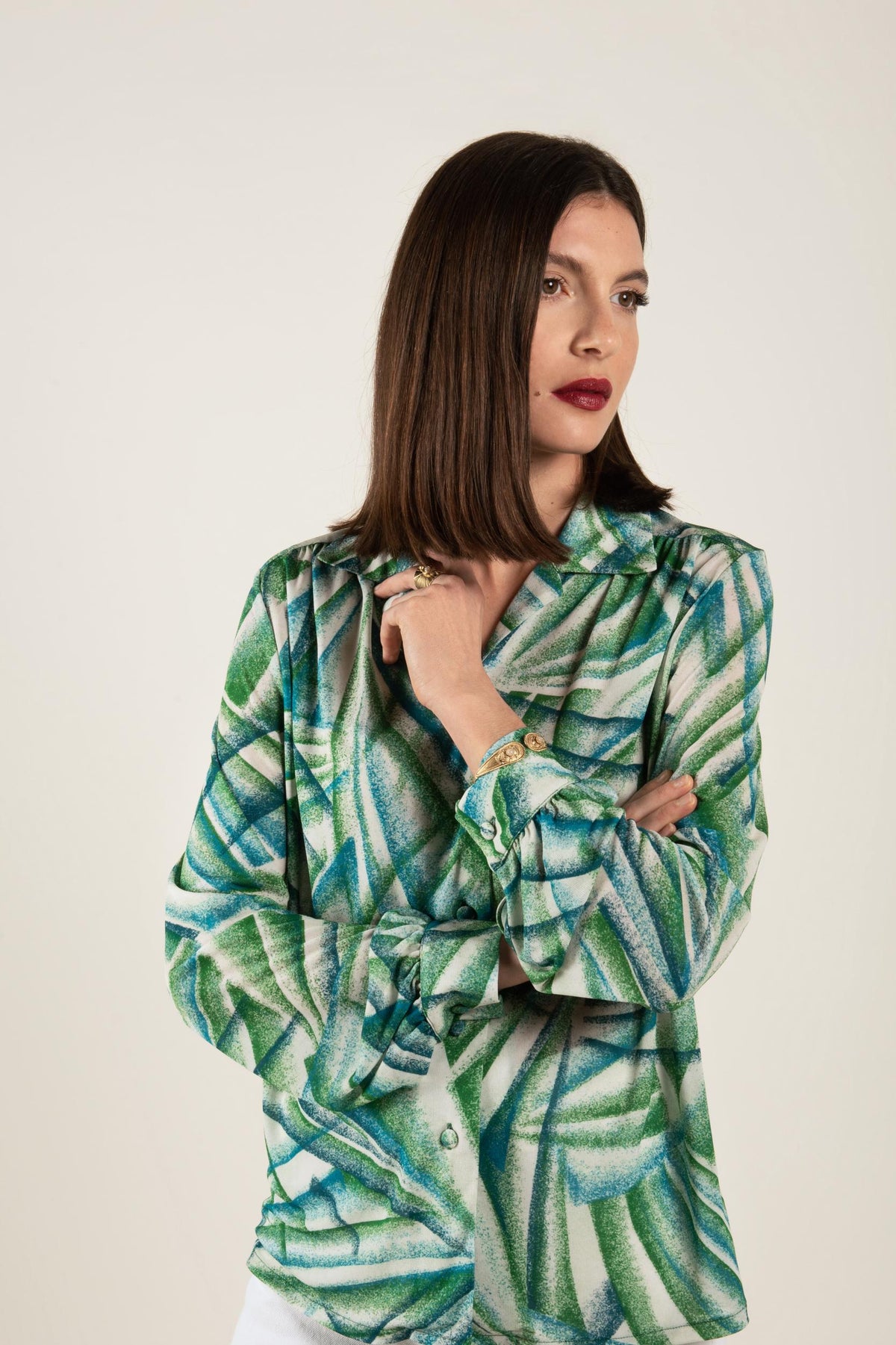 Top - Brigitte - Tropical Groen