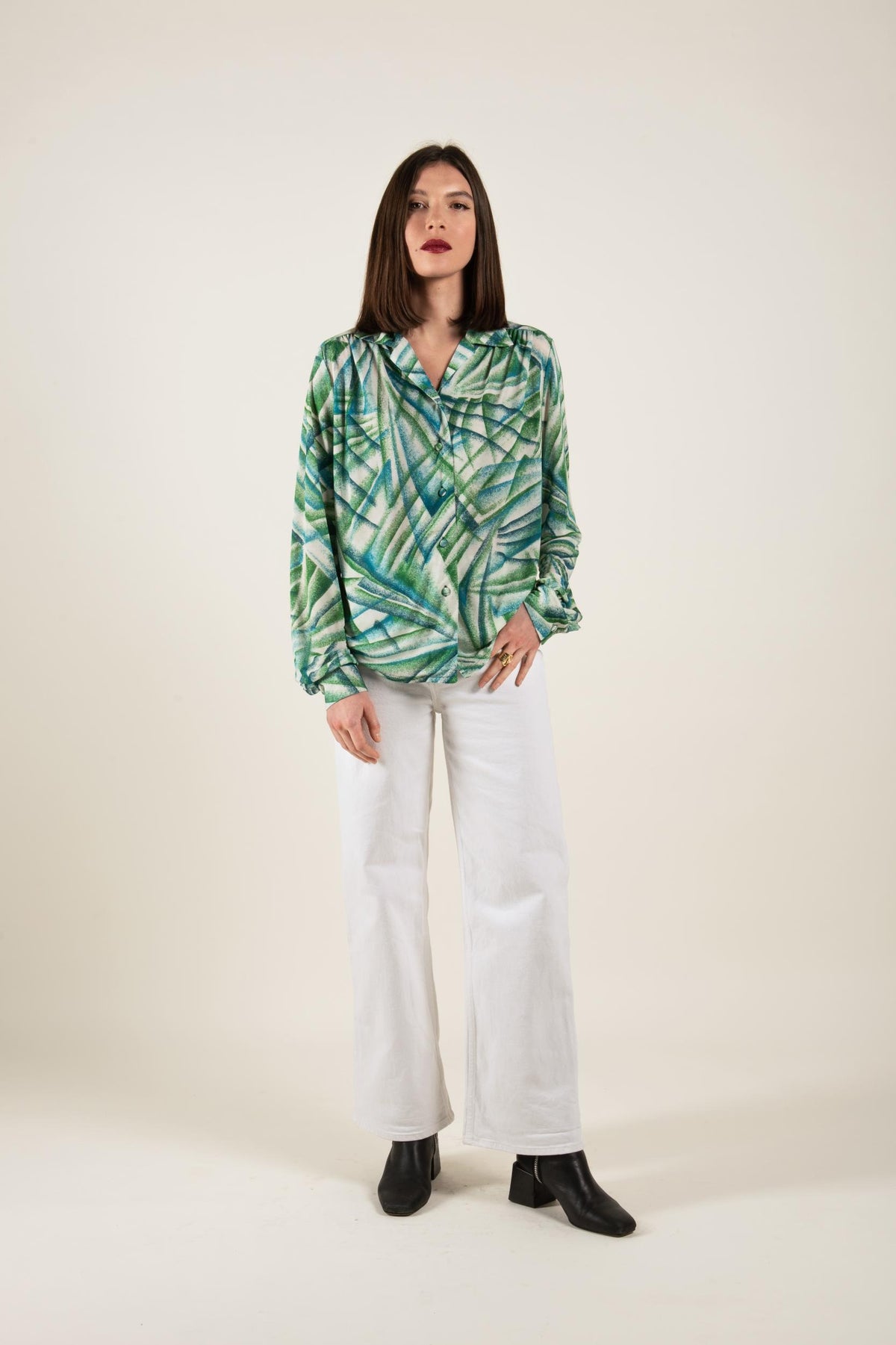 Top - Brigitte - Tropical Groen