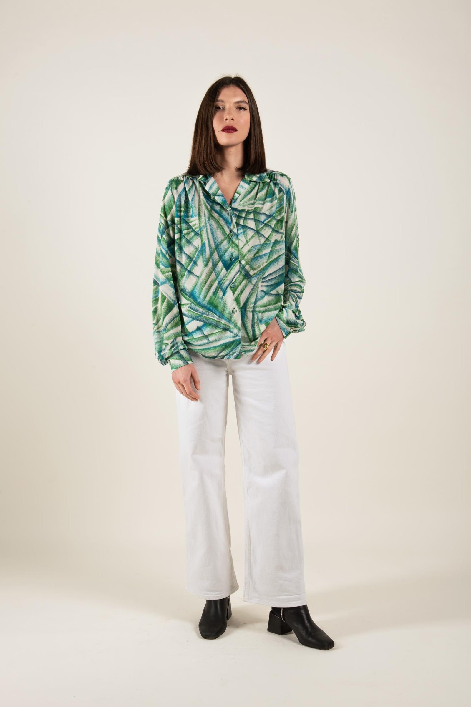 Top - Brigitte - Tropical Groen