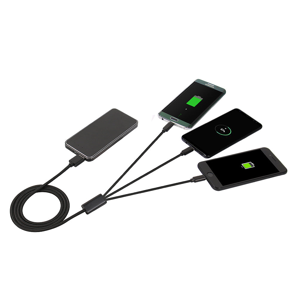 Kabel 3 In 1 (Lightning/Micro Usb/Usb-C) - Zwart