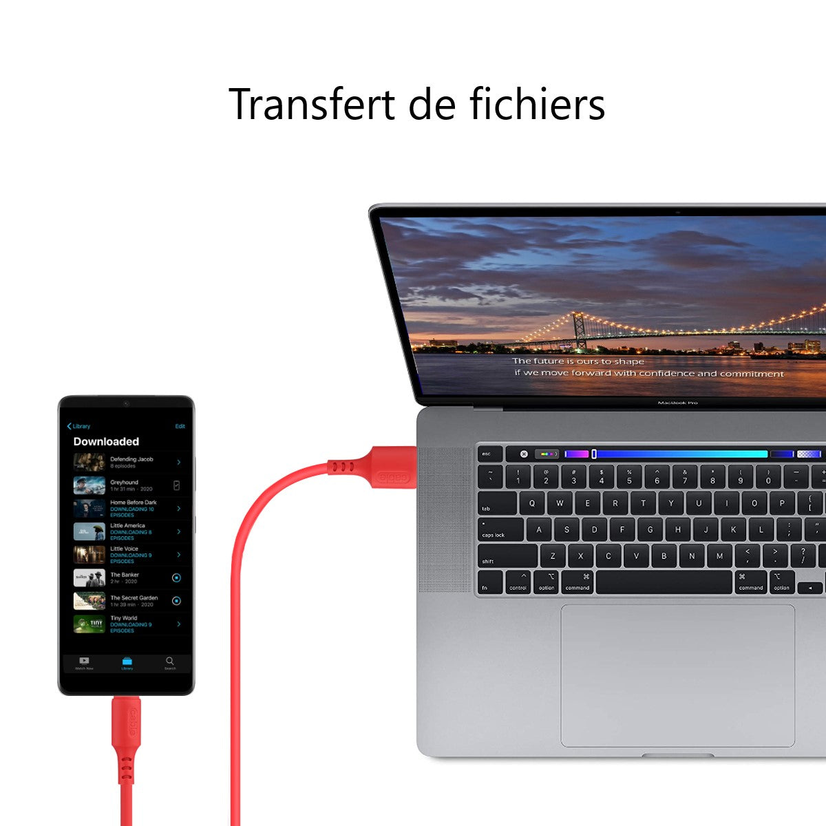 Usb-C Oplader / Samsung 1,50 Meter - Rood