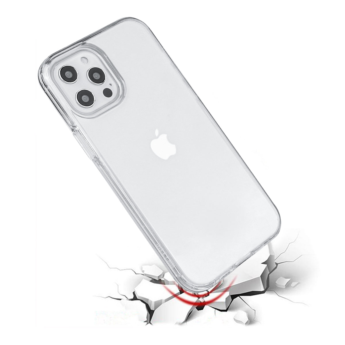 Iphone 12Pro Max Hoesje - 2 In 1 (Silicone Rand En Harde Hoes) - Transparant