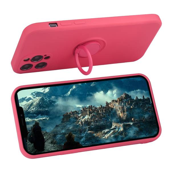Siliconen Hoesje Met Magnetische Ring - Roos