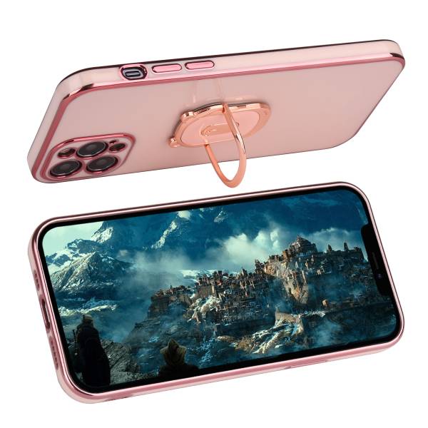 Coque Silicone Avec Anneau Magnetique - Rose