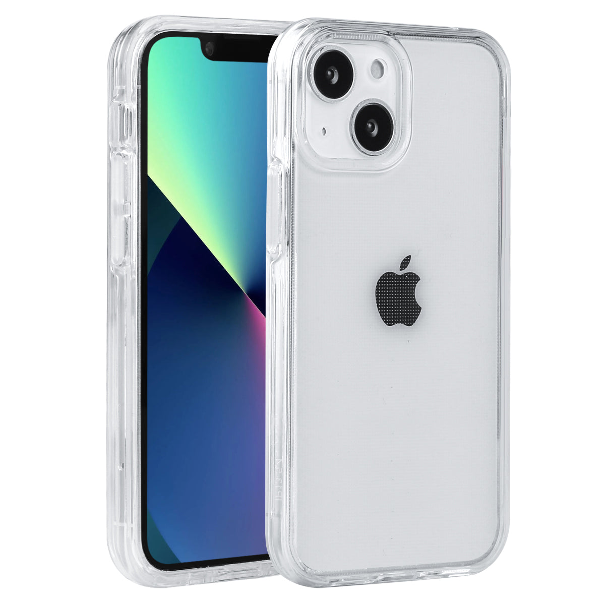 Iphone 13 Mini Hoesje - 2 In 1 (Siliconen Rand En Harde Hoes) - Transparant