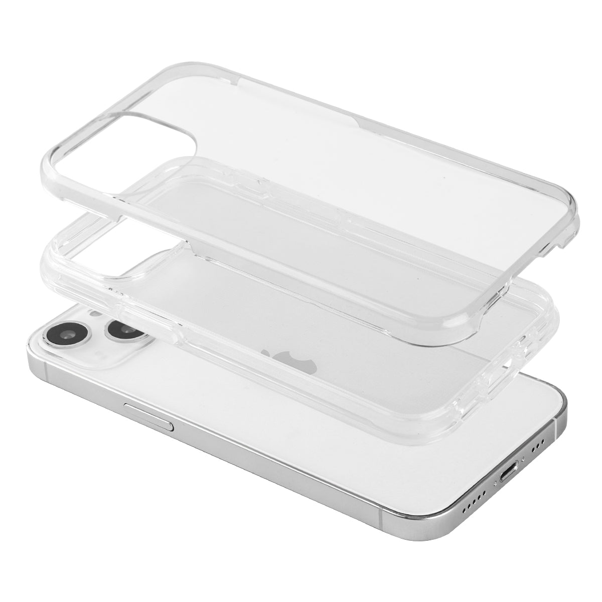 Iphone 13 Hoesje - 2 In 1 (Silicone Rand En Harde Hoes) - Transparant