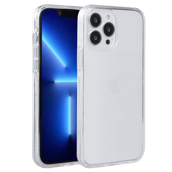 Iphone 13Pro Max Hoesje - 2 In 1 (Silicone Rand En Harde Hoes) - Transparant