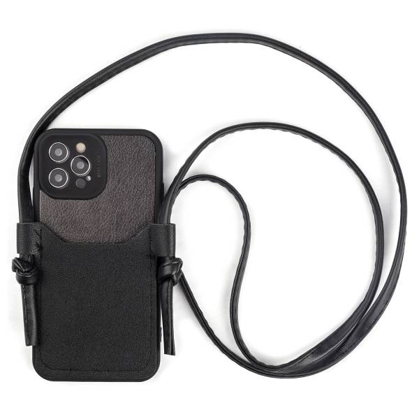 Leren Tas Voor Telefoon - Zwart