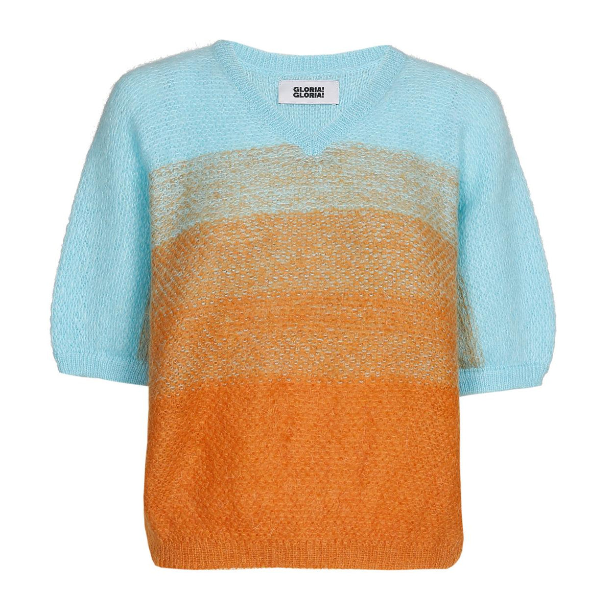 Cozy V-Neck Sweater Caramel-Blue