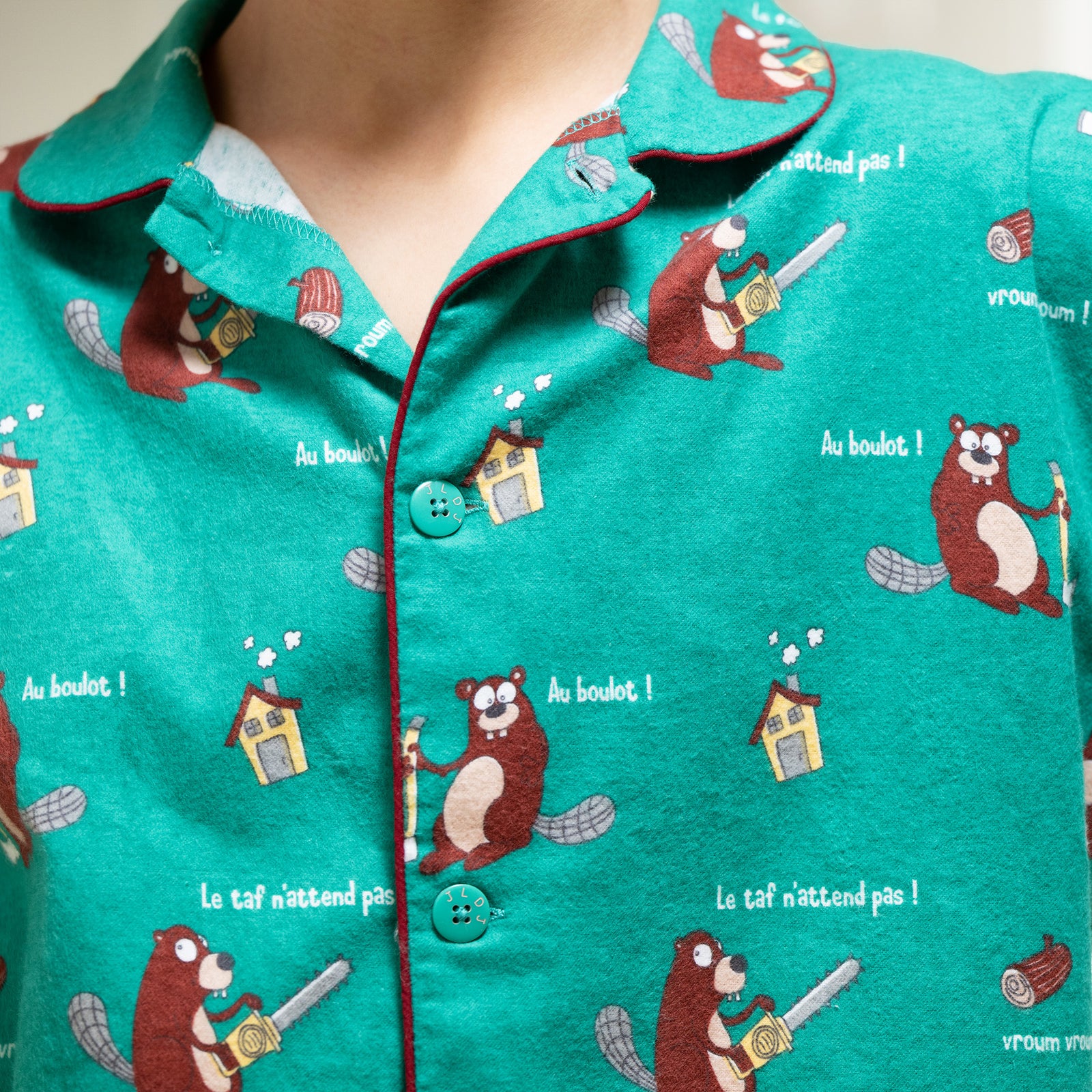 Flanellen Pyjama - Jongen/Meisje - Groen