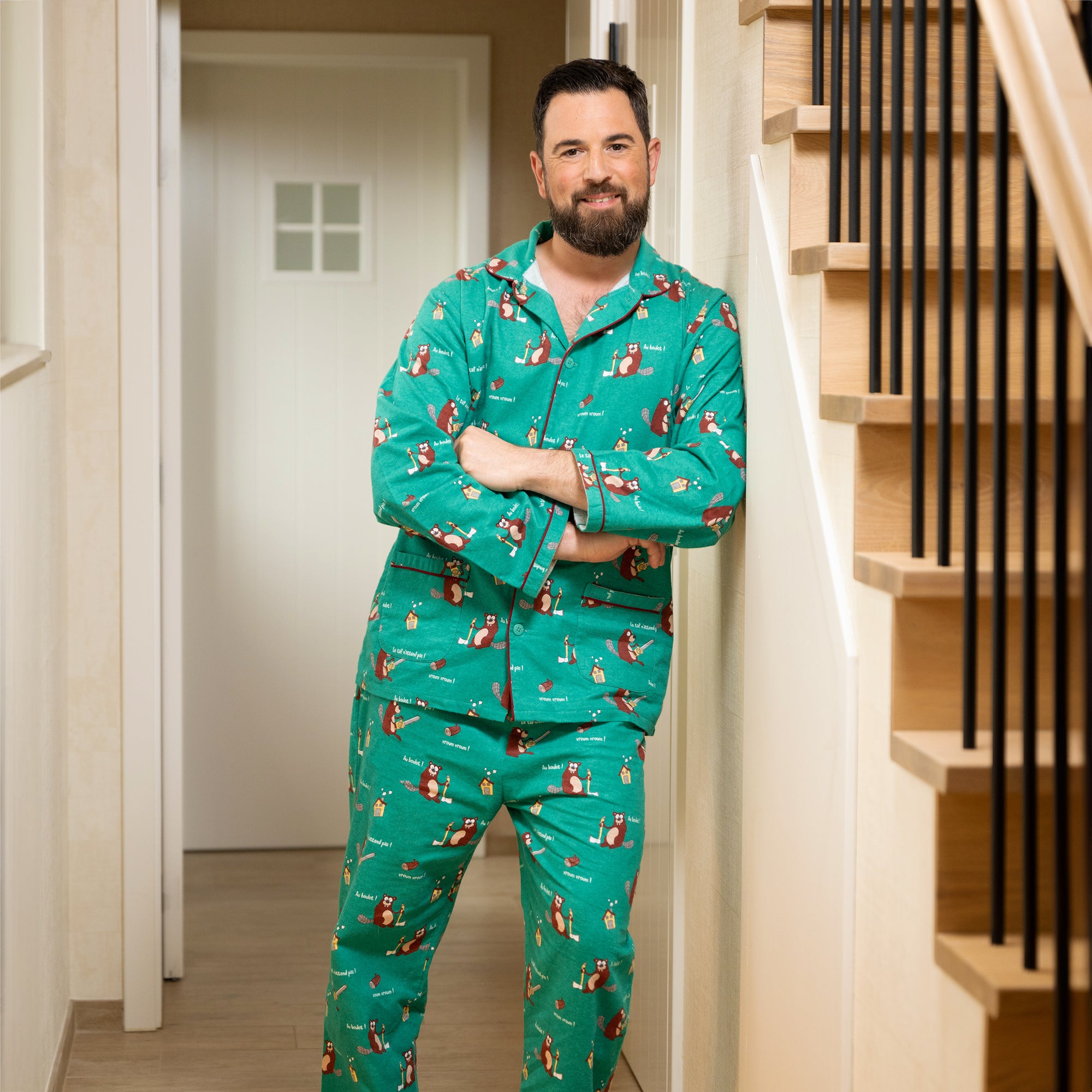 Flanellen Pyjama - Heren - Groen