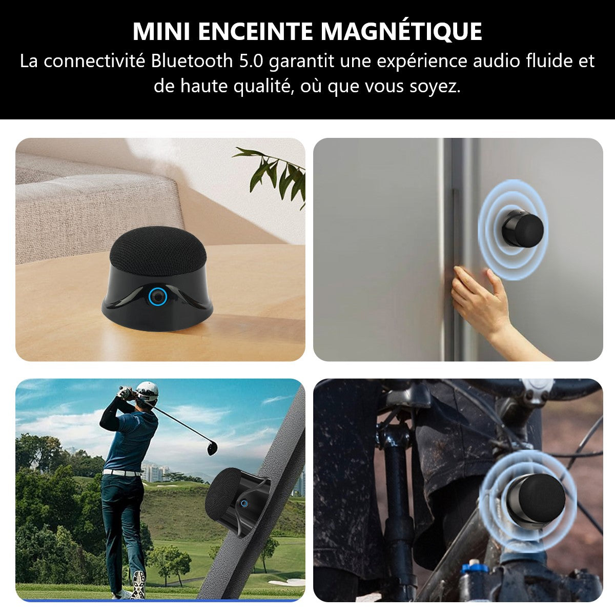 Haut-Parleur Bluetooth Magnétique - Noir