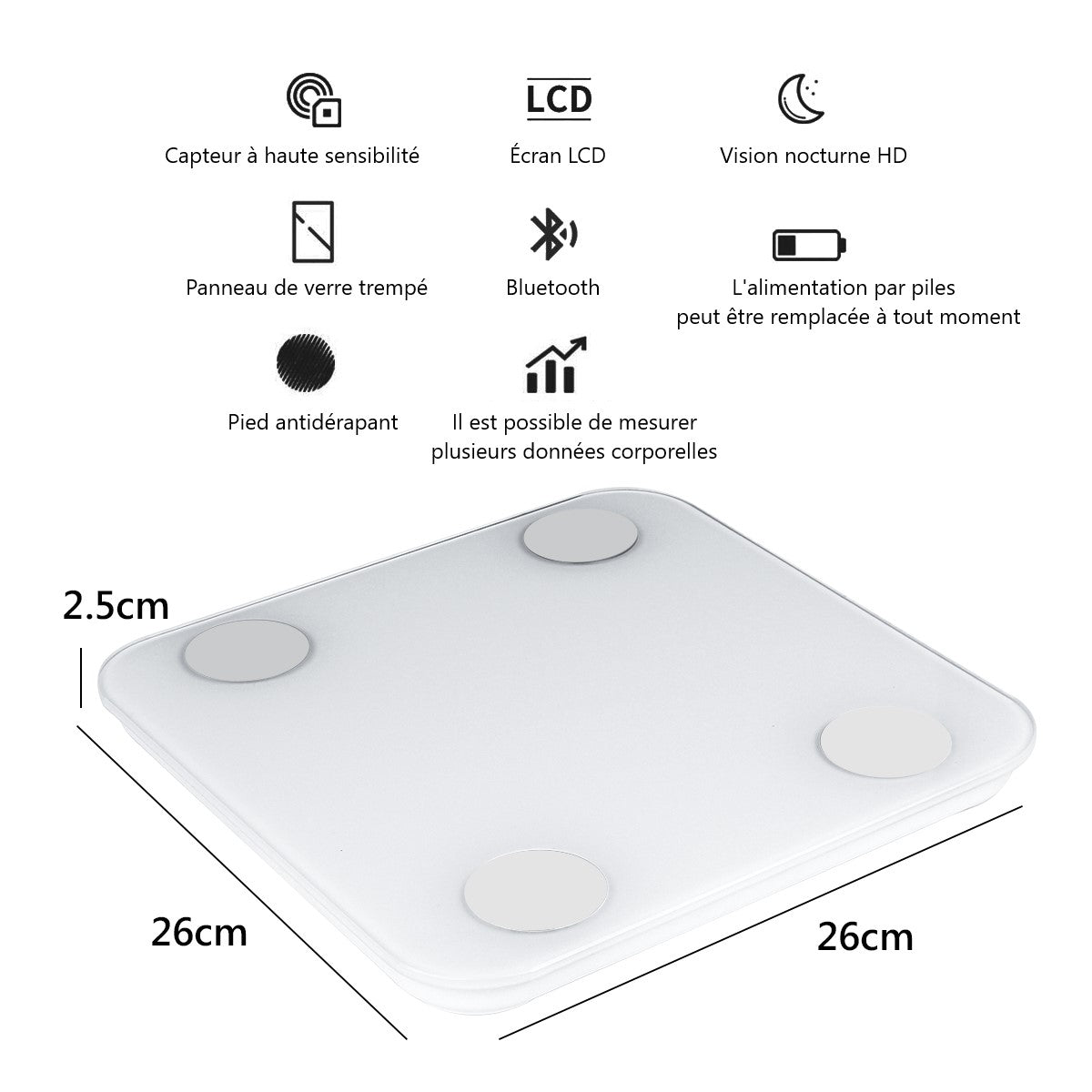 Bluetooth Digitale Weegschaal - Wit