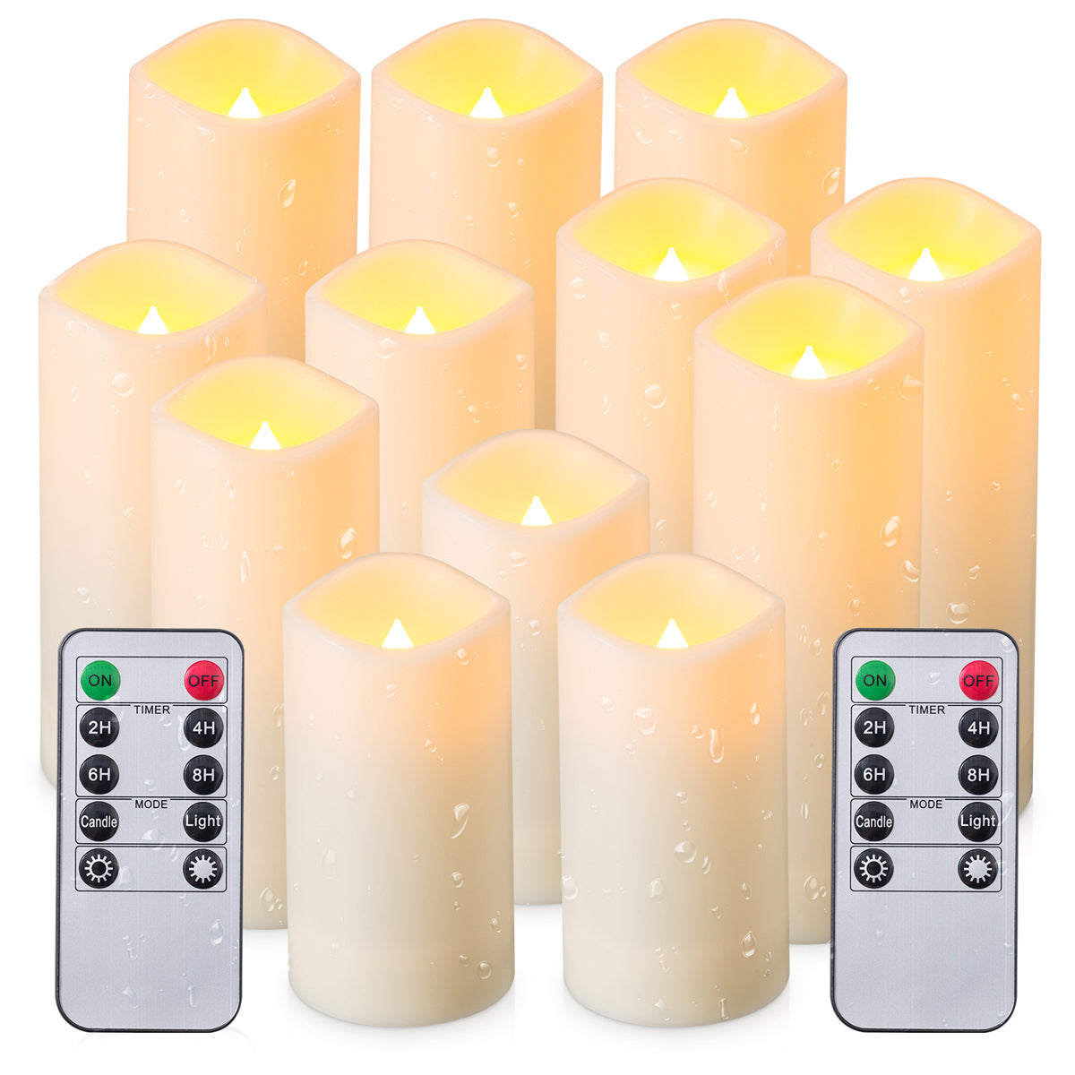 Led-Kaarsen Met Vlam-Effect - Wit