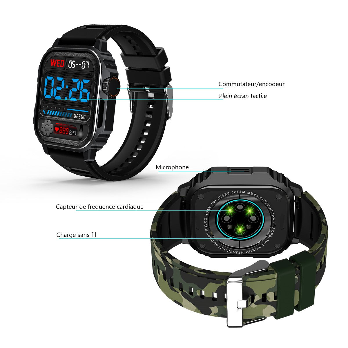 Multifunctioneel Horloge - Zwart